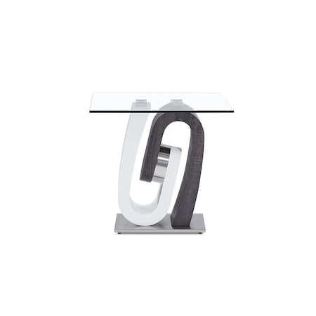 Global Furniture Usa Contemporary 10mm Tempered, Brushed, High Gloss, Paper T4127 End Table 3225